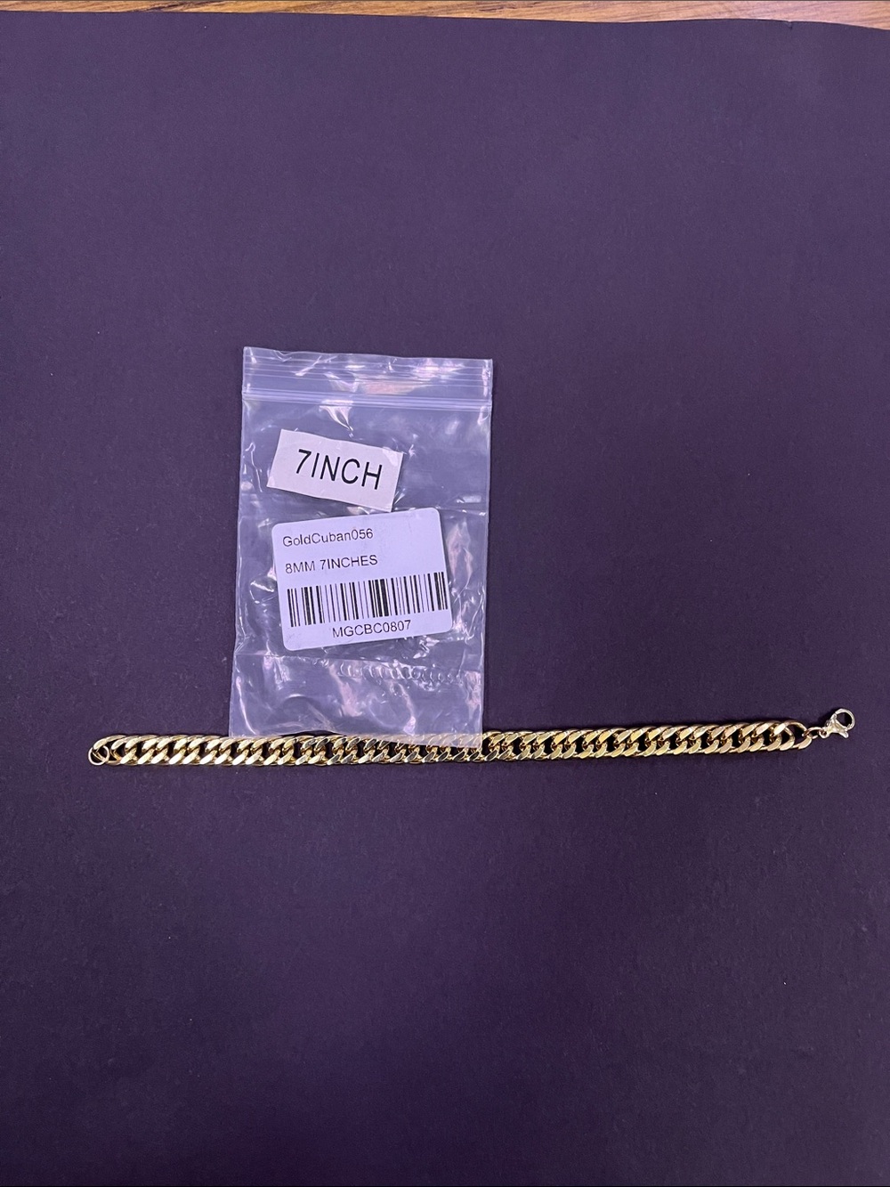 Gold Cuban Link Bracelet - 7 Inch